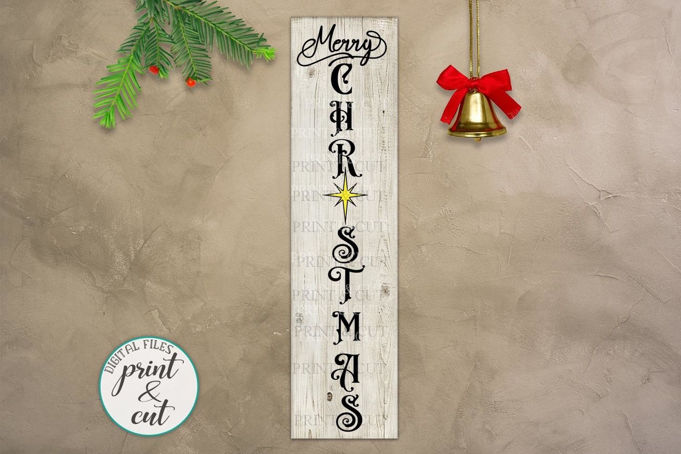 Merry Christmas Happy New Year Believe Bundle Vertical Sign By Kartcreation Thehungryjpeg Com
