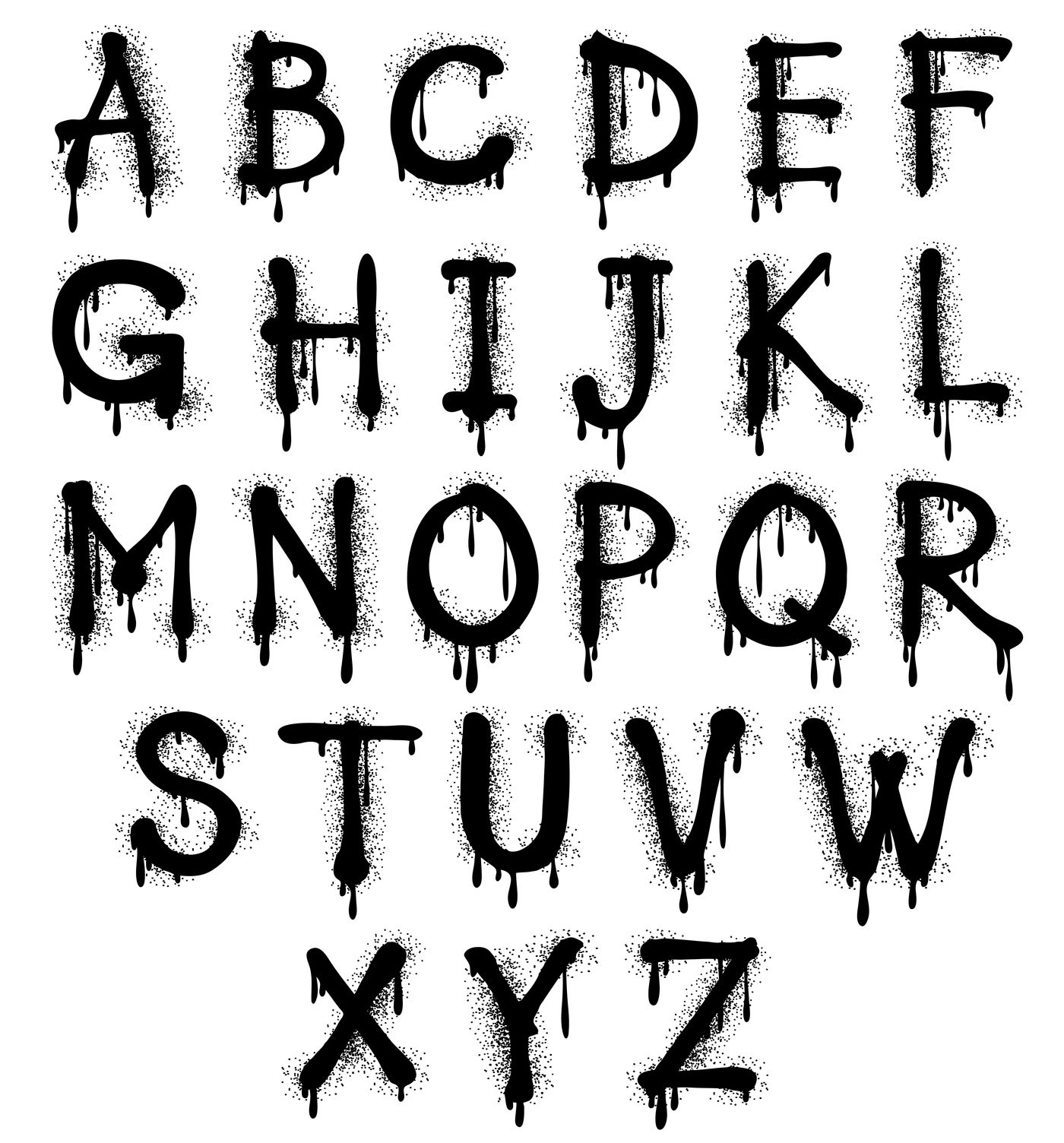 Graffiti Splash Vector Alphabet Font Grunge Text By Microvector Thehungryjpeg Com