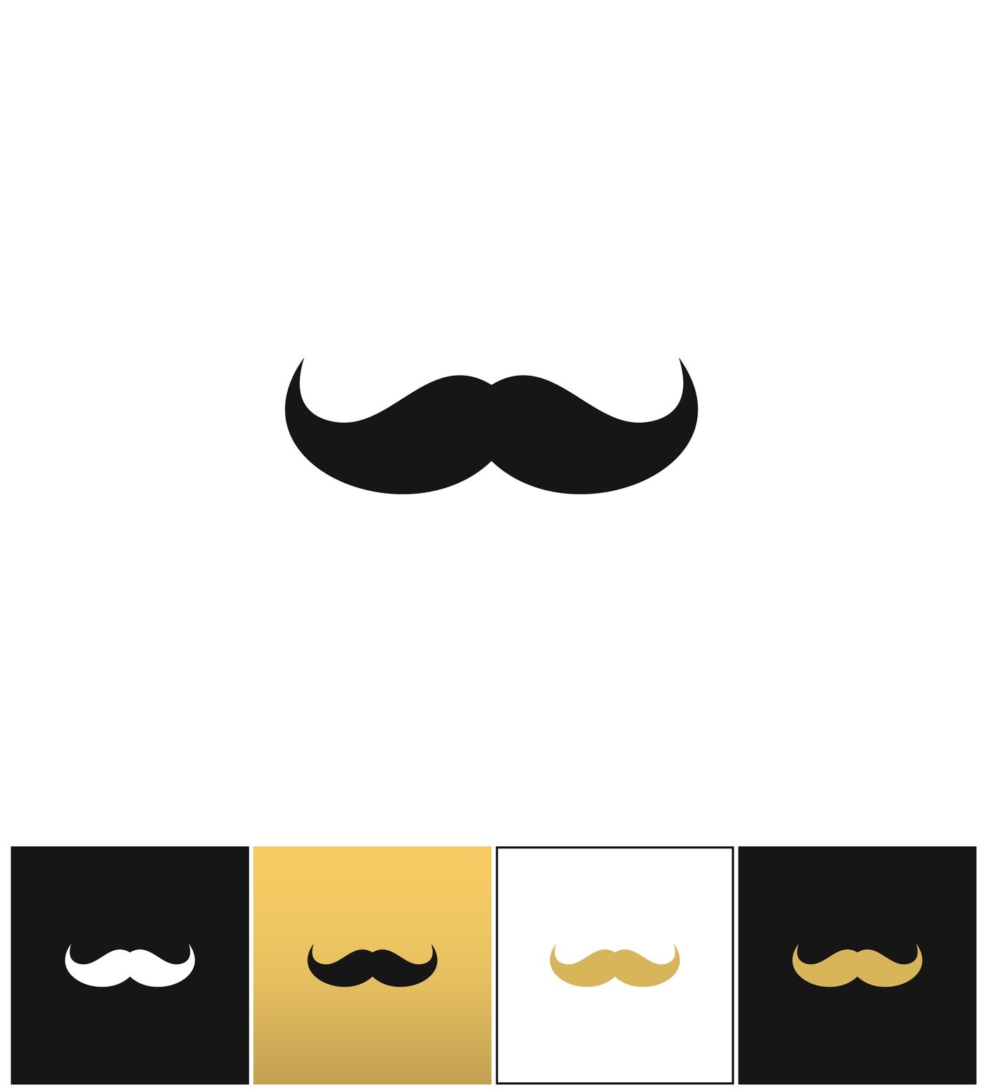 Curly mustache 70s retro man vector icon By Microvector | TheHungryJPEG