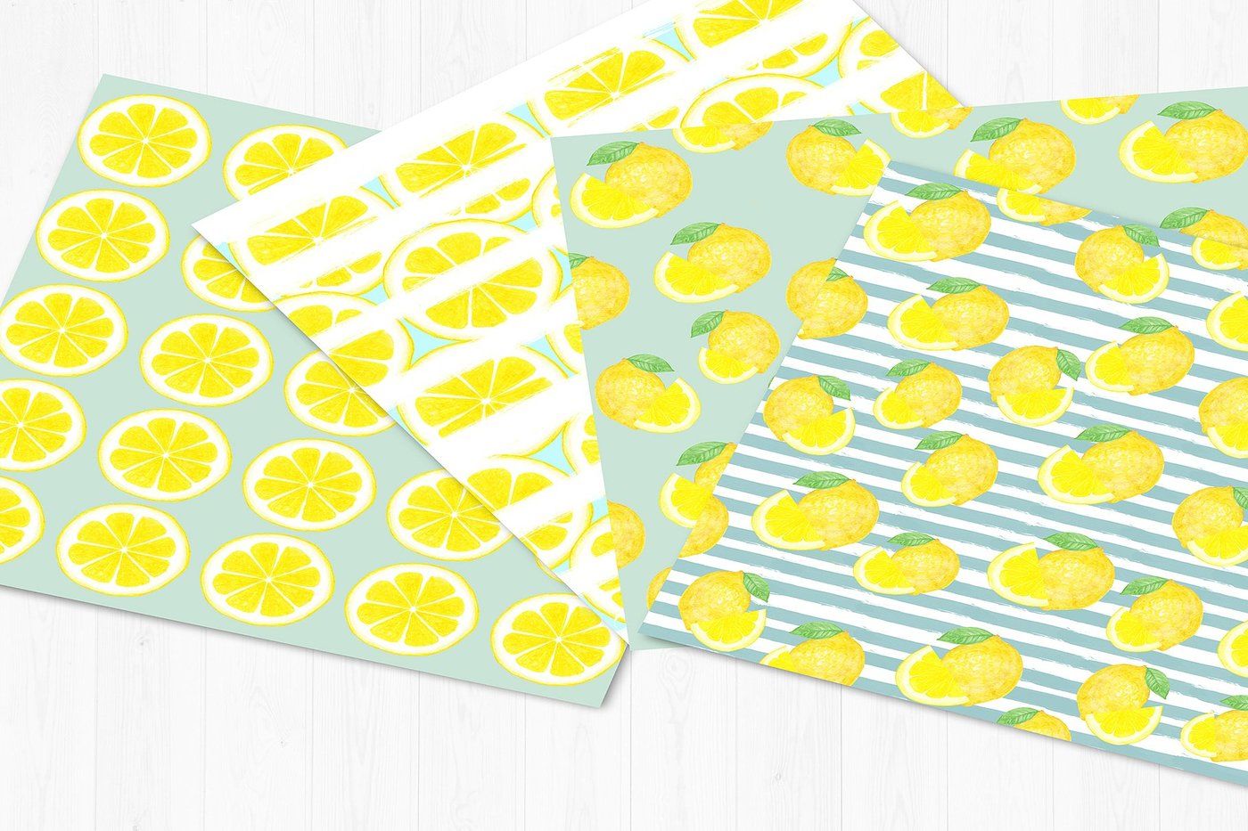 Lemons Digital Paper By BonaDesigns | TheHungryJPEG