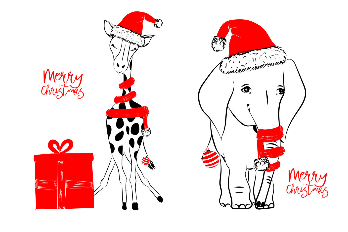 Christmas Collection - cute animals By MM Studio Design | TheHungryJPEG