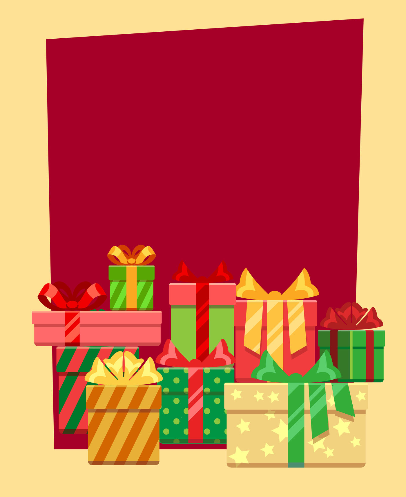 Vector Christmas frame or greeting card template By Microvector ...