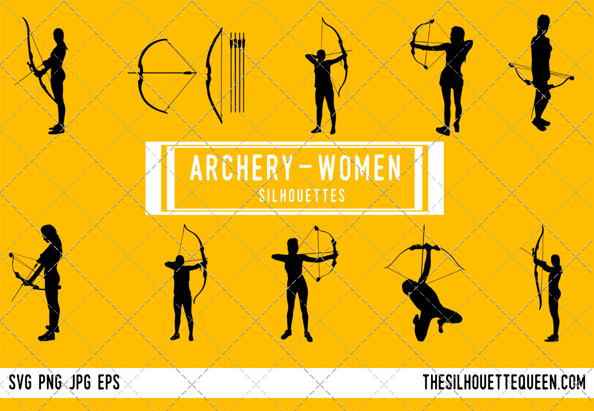 Female Archer Silhouette Vector By The Silhouette Queen Thehungryjpeg
