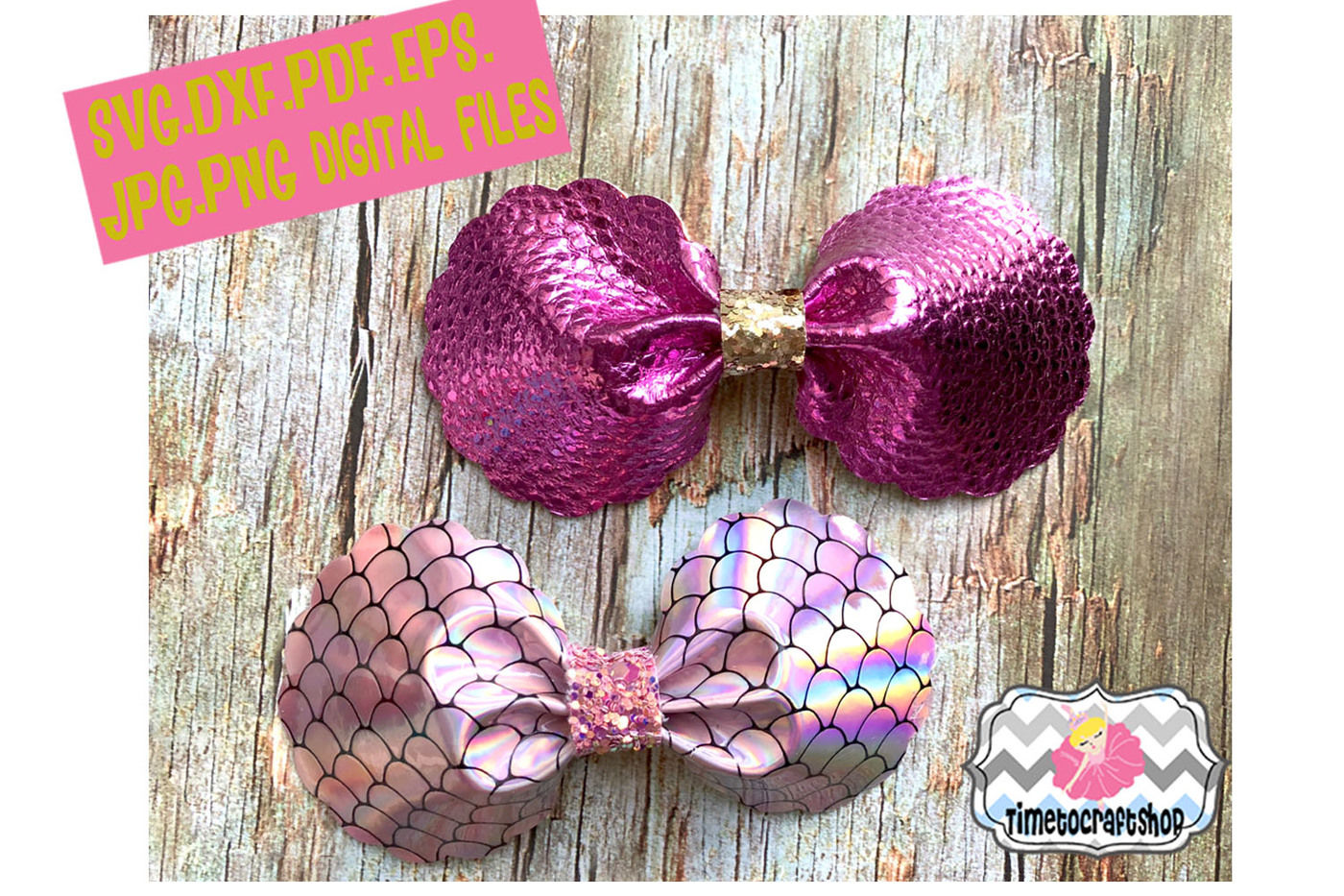 Pinch Center Scalloped Hair Bow Template Felt Hair Bow By Timetocraftshop Thehungryjpeg Com