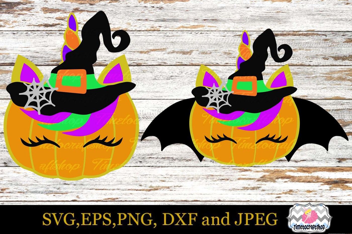 Halloween Pumpkin Unicorn Witch Pumpkin Bat By Timetocraftshop Thehungryjpeg Com