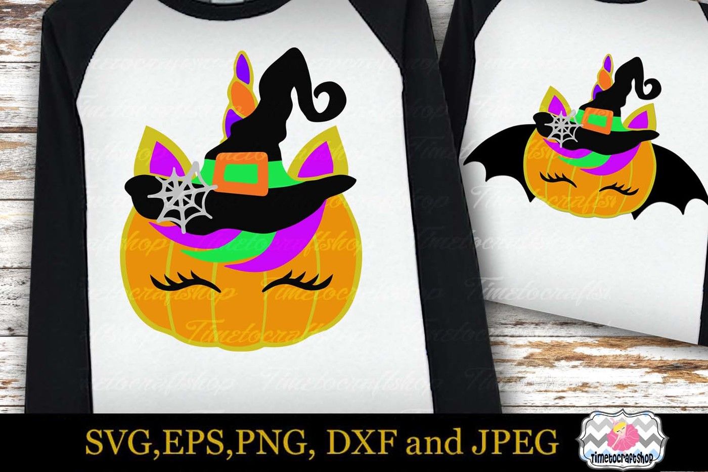 Halloween Pumpkin Unicorn Witch Pumpkin Bat By Timetocraftshop Thehungryjpeg Com