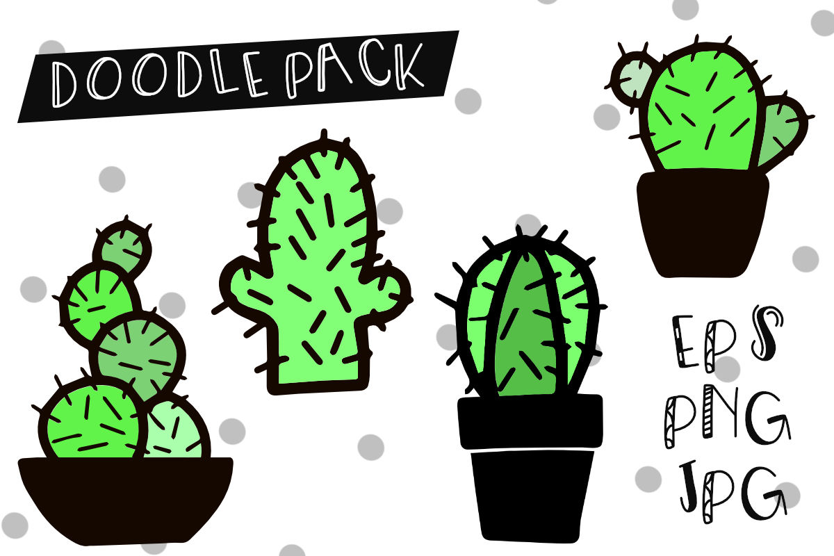 Fun variety of hand drawn cactus #paid, , #Paid, #AFFILIATE