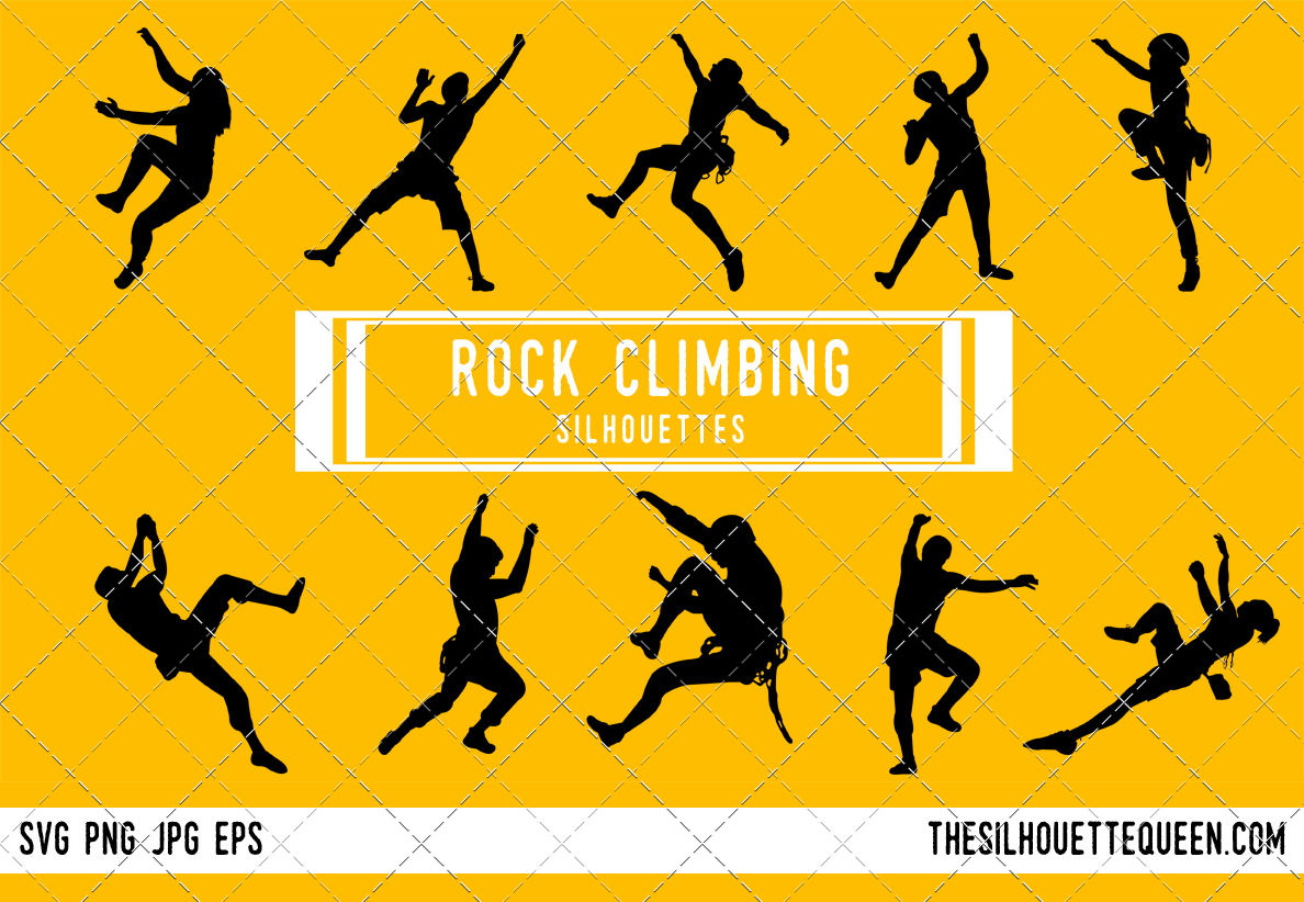 rock climbing silhouette vector