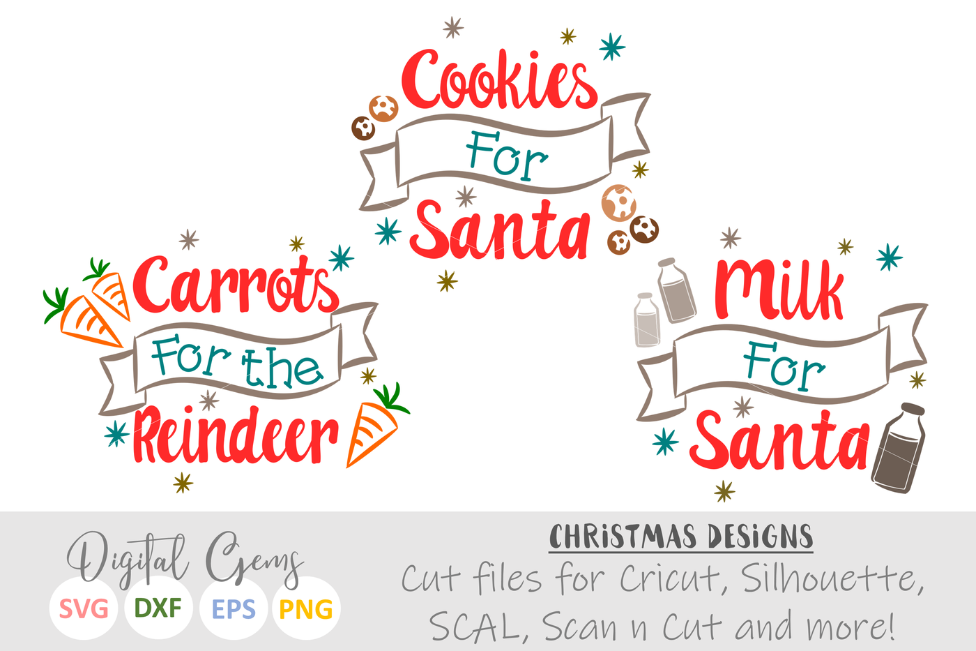 Milk And Cookies For Santa Carrots For The Reindeer Christmas Design By Digital Gems Thehungryjpeg Com