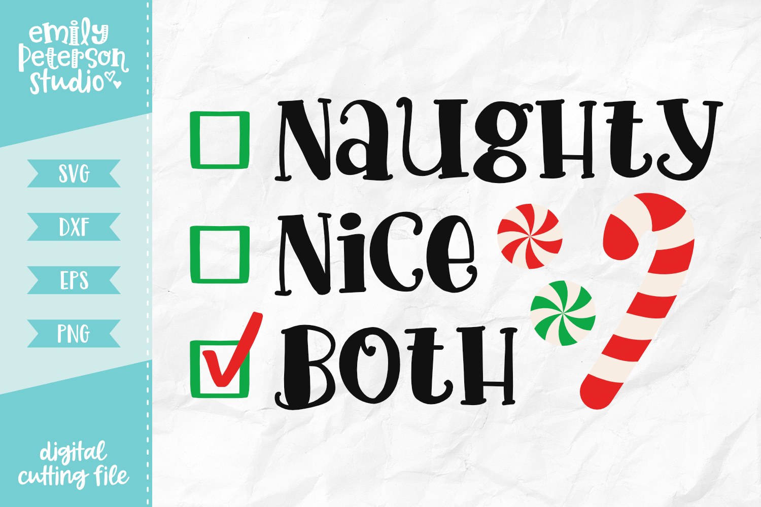 Naughty Nice I Tried SVG DXF By Emily Peterson Studio | TheHungryJPEG.com