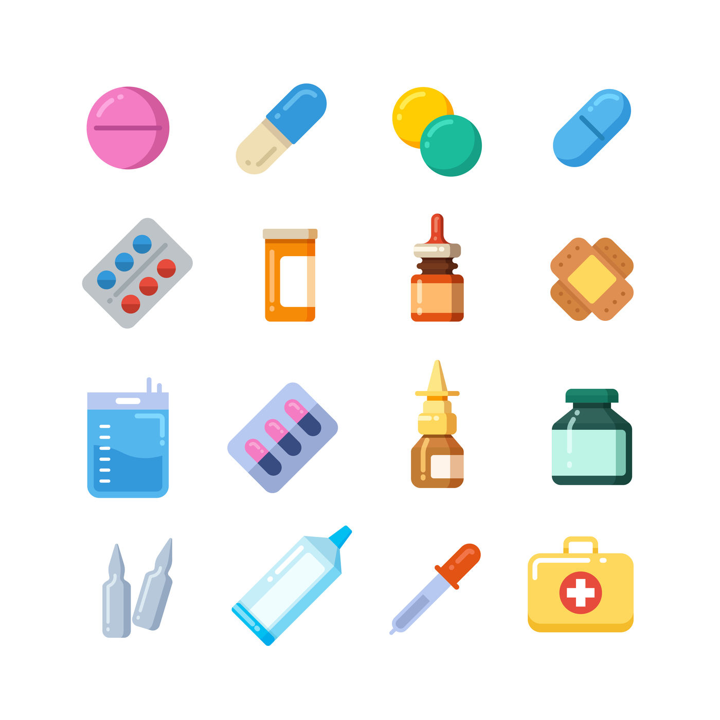 Medicine cartoon pill, drug, table, antibiotics, medication dose flat By  Microvector | TheHungryJPEG