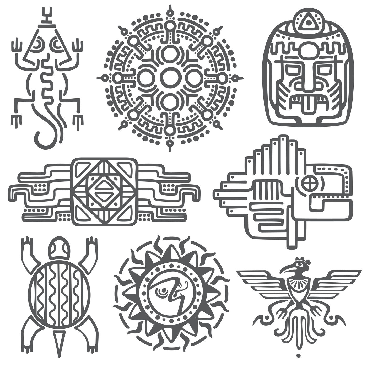 ancient-mexican-vector-mythology-symbols-american-aztec-mayan-cultur