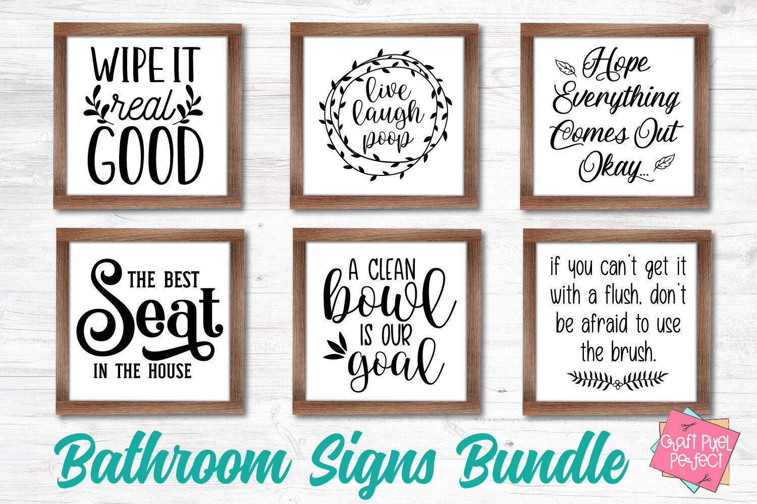 Bathroom Signs Bundle, Funny Bathroom Svg By Craft Pixel Perfect ...