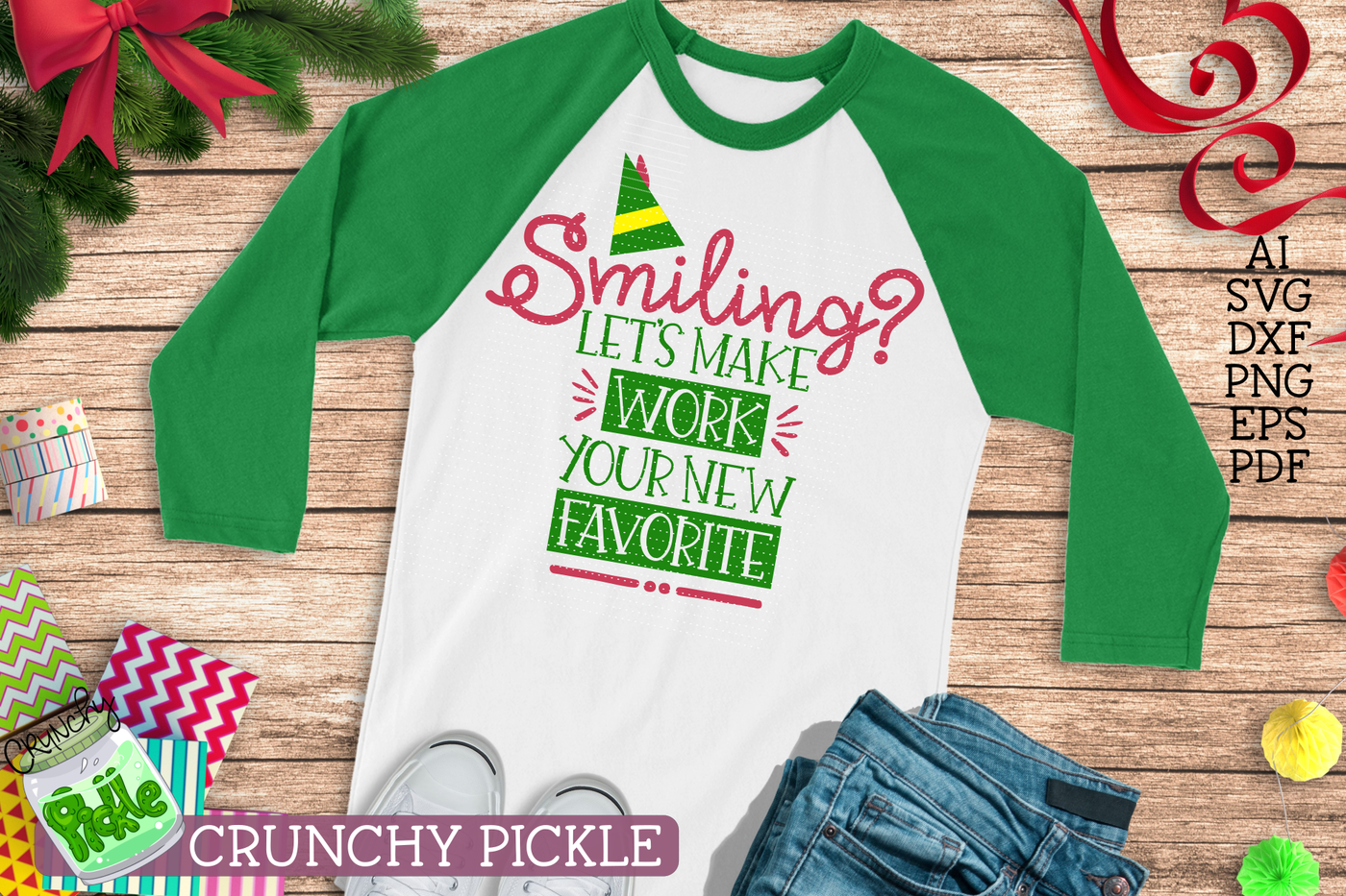 Smiling Let S Make Work Your New Favorite Christmas Svg By Crunchy Pickle Thehungryjpeg Com