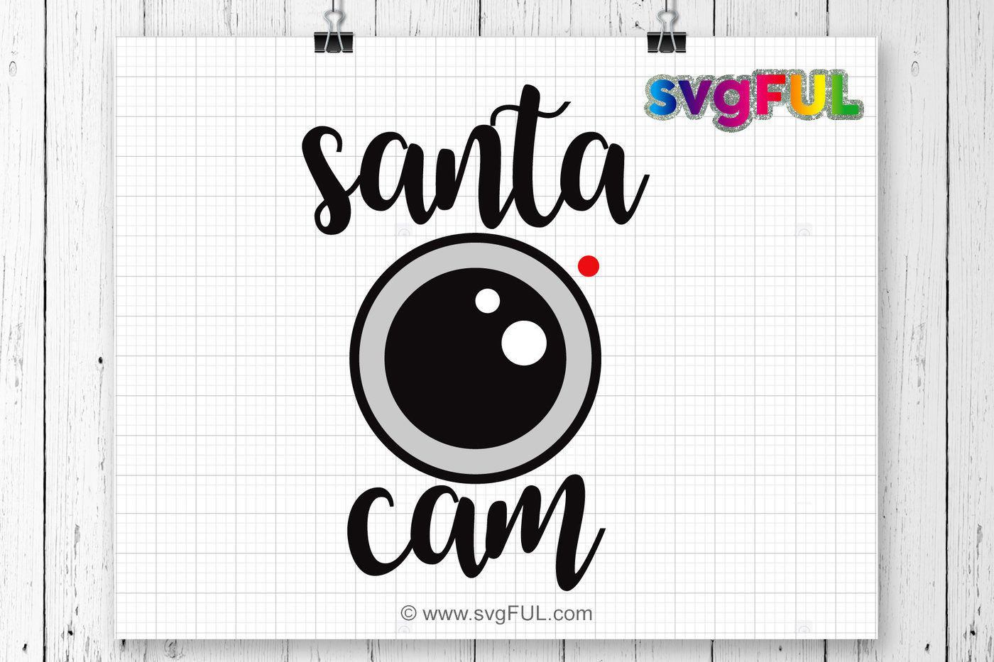 Santa Cam Svg, Santa Cam, Winter Svg, Christmas SVG, Silhouette Cut By