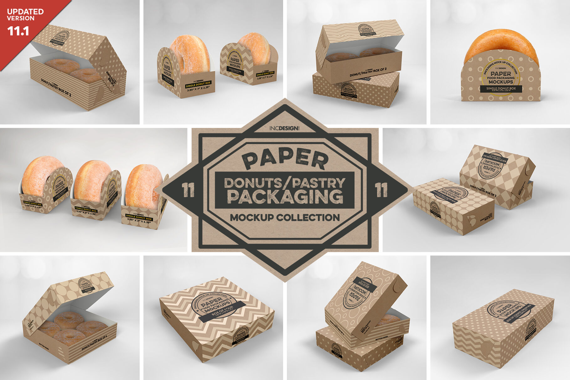 VOL 11: Paper Food Box Packaging Mockup Collection By INC Design Studio