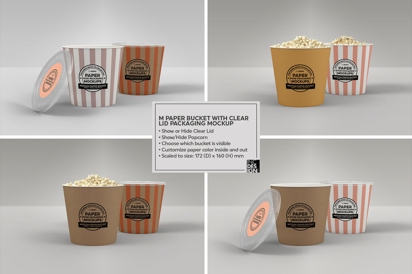 Download VOL 12: Paper Food Box Packaging Mockup Collection By INC Design Studio | TheHungryJPEG.com