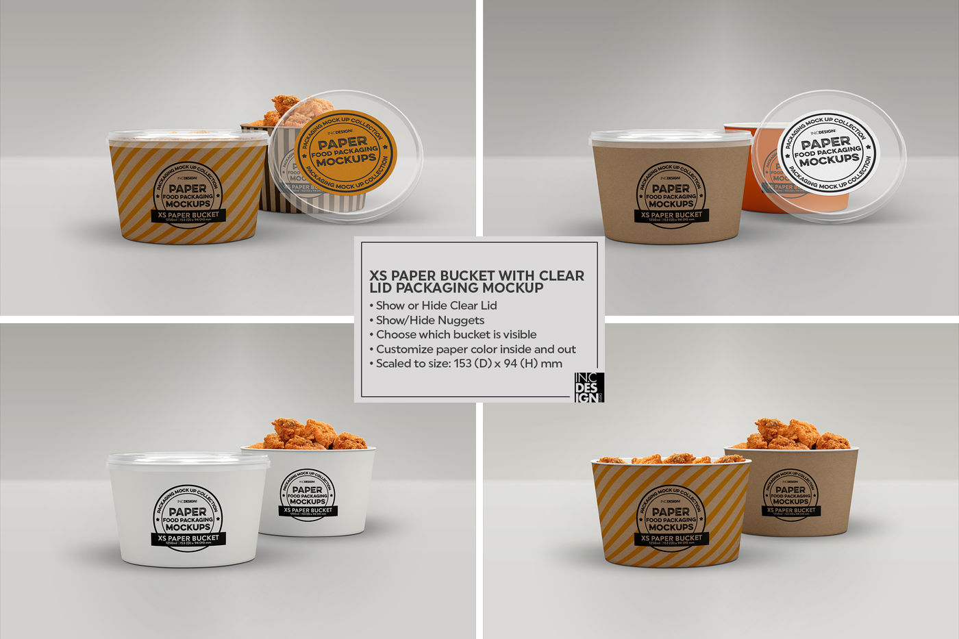 VOL 12: Paper Food Box Packaging Mockup Collection By INC Design Studio