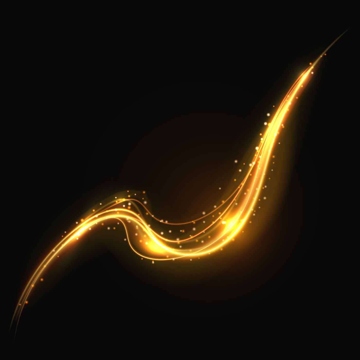 sammenhængende Plakater er nok Shiny gold glowing lines swirl trail, golden smoke vector light effect By  Microvector | TheHungryJPEG