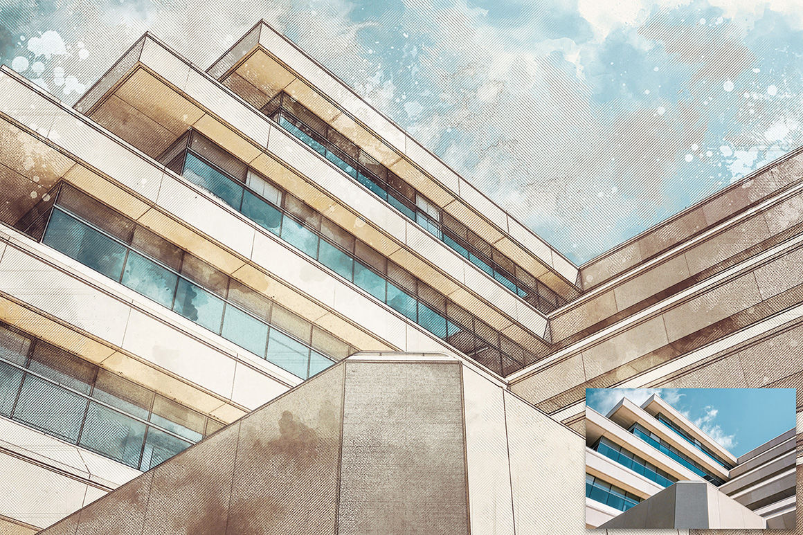 architecture art sketch photoshop action free download