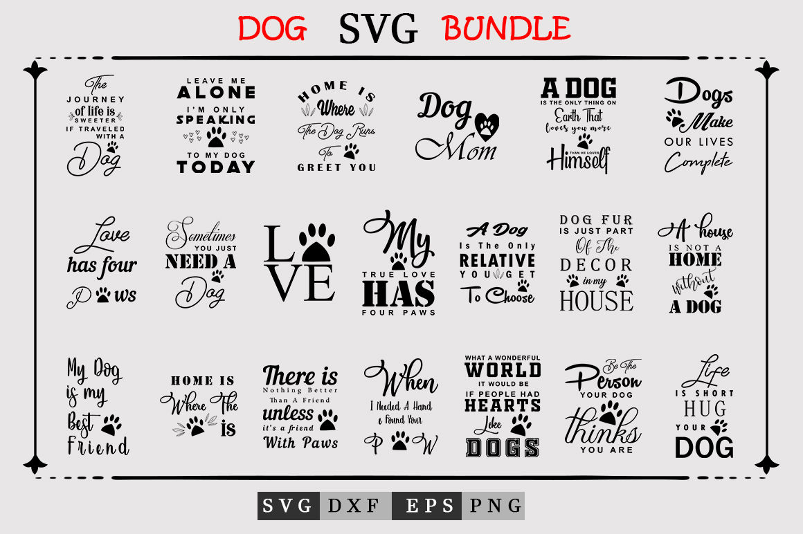 20 Dog Quotes Svg Bundle By Teewinkle Thehungryjpeg Com