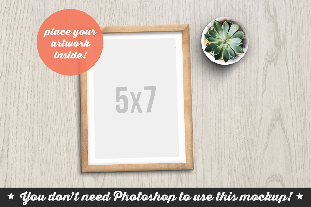 Download Non Photoshop Mockup Frame with Succulent By WithoutPhotoshop | TheHungryJPEG.com
