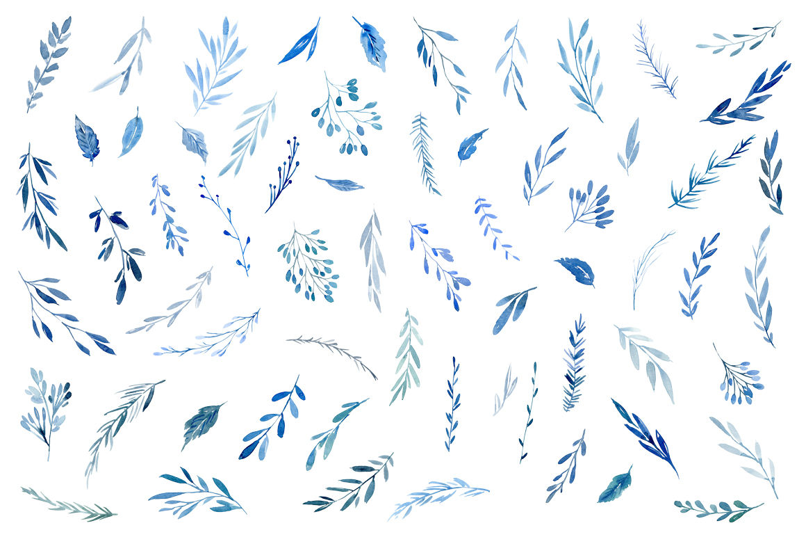 Transfer Paper - Branches of Leaves (Blue)