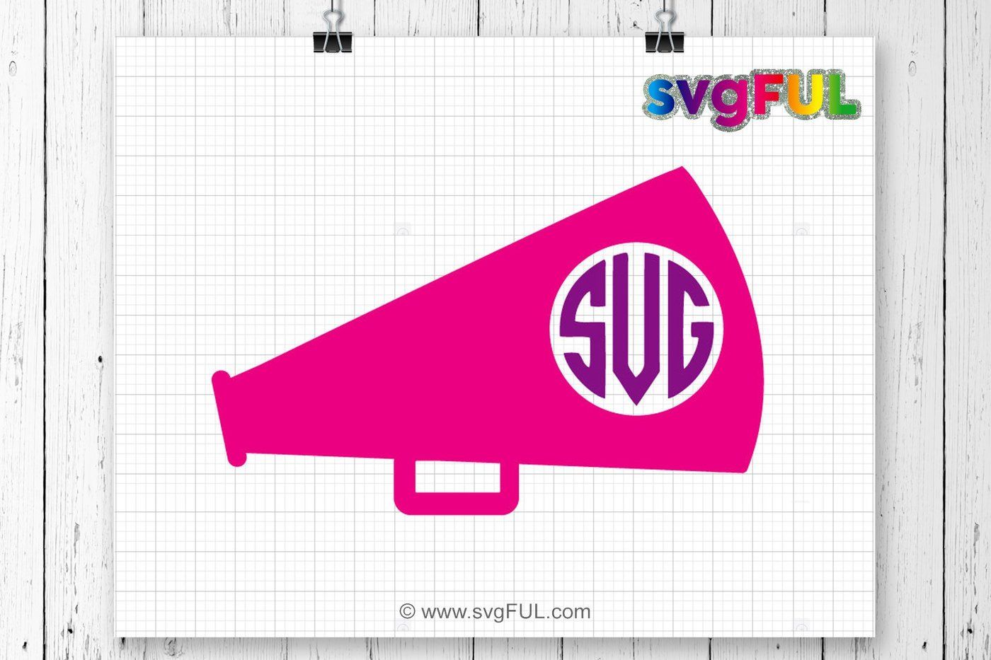 Download Cheerleader svg, megaphone svg, cheer svg, Megaphone Monogram Svg By svgFUL | TheHungryJPEG.com