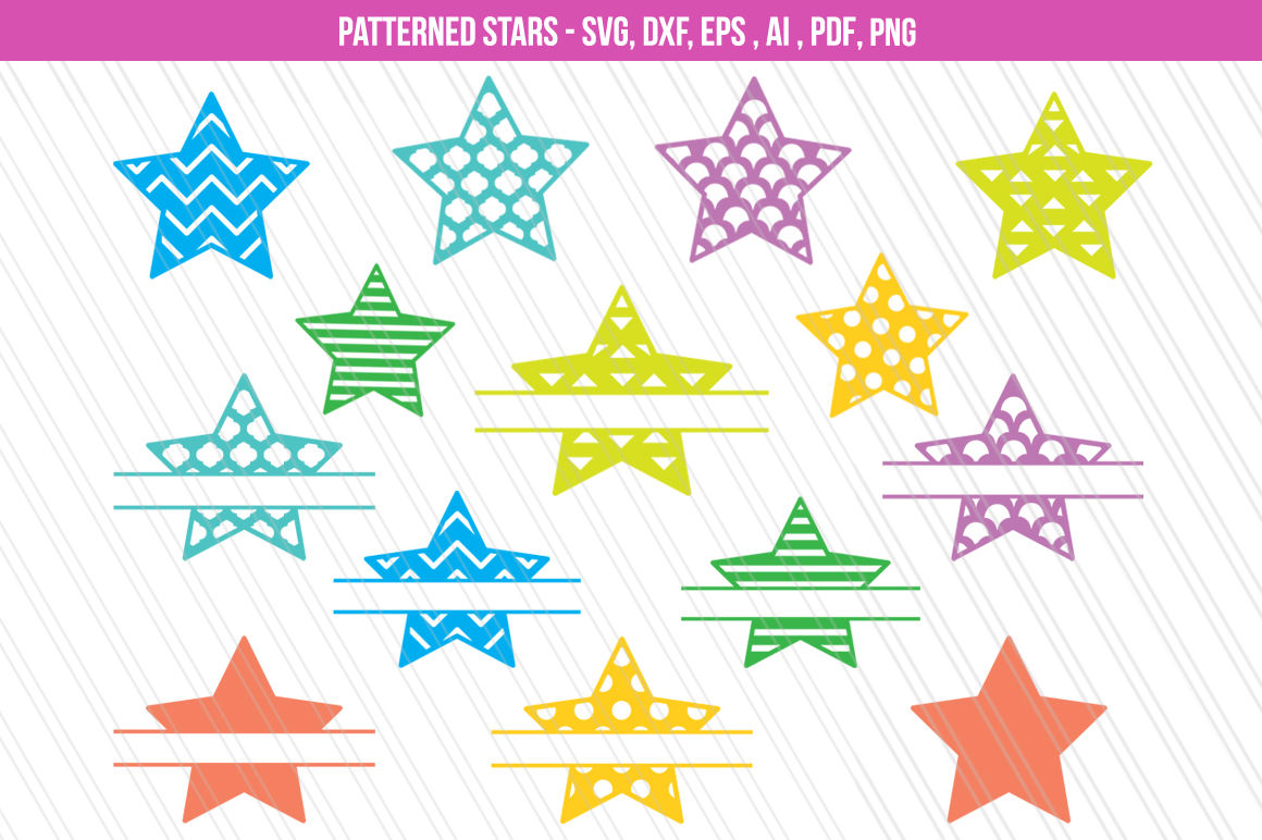 Download Star Svg Star Clipart Patterned Star Svg Split Monogram Svg Dxf By Aivosdesigns Thehungryjpeg Com
