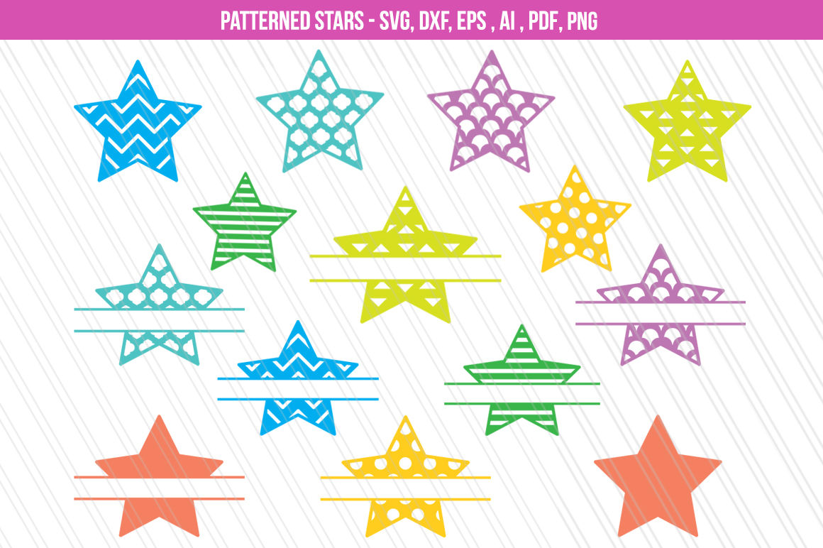 Download Star Svg Star Clipart Patterned Star Svg Split Monogram Svg Dxf By Aivosdesigns Thehungryjpeg Com PSD Mockup Templates