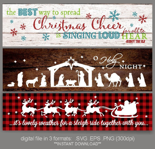 Christmas 3 Pack By Buzzcutz Designs Thehungryjpeg Com