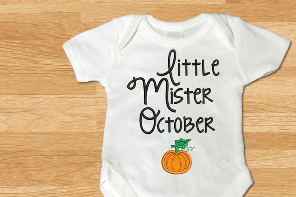 Little Mister October Pumpkin Applique Embroidery By Designed By Geeks Thehungryjpeg Com