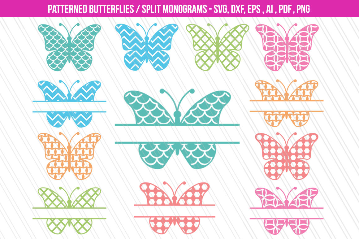 Download Butterfly Svg Dxf Cutting Files Patterned Butterflies Clipart By Aivosdesigns Thehungryjpeg Com SVG, PNG, EPS, DXF File