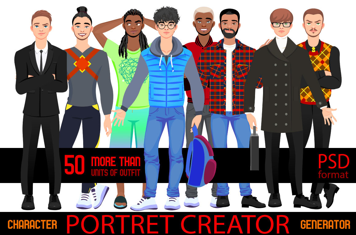 Man created. Portrait creator. Man the creator.