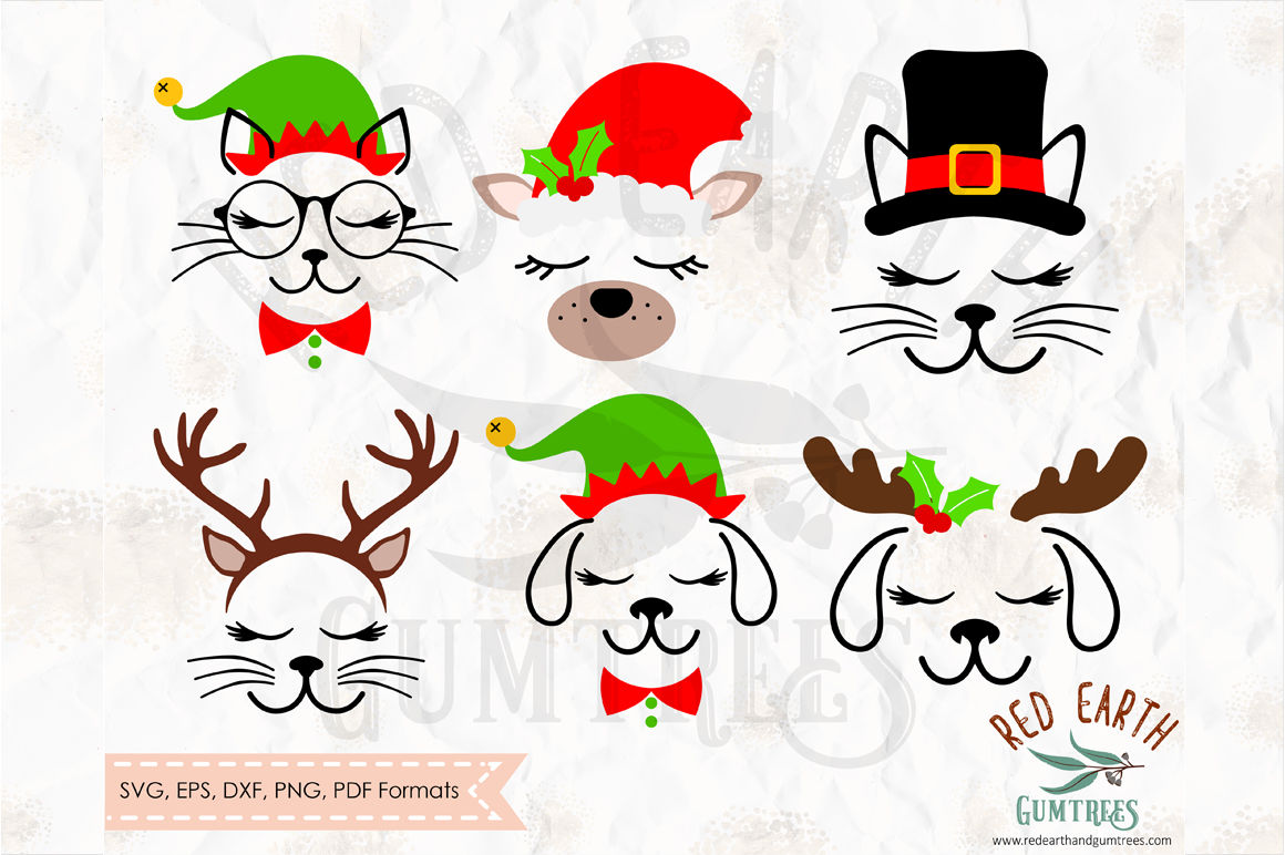Christmas Cat And Dog Bundle Svg Png Eps Dxf Pdf Formats By Svgbrewerydesigns Thehungryjpeg Com