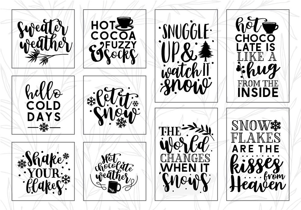 Download Winter Cozy Quote SVG Cut File Bundle By Caluya Design | TheHungryJPEG.com