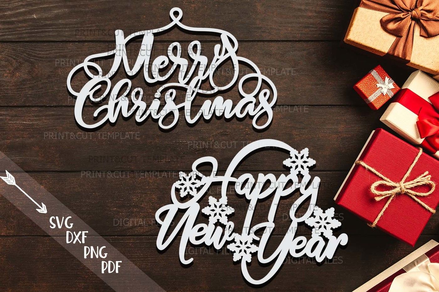 Christmas Hanging Ornament Merry Christmas Happy New Year Svg Dxf Pdf By Kartcreation Thehungryjpeg Com