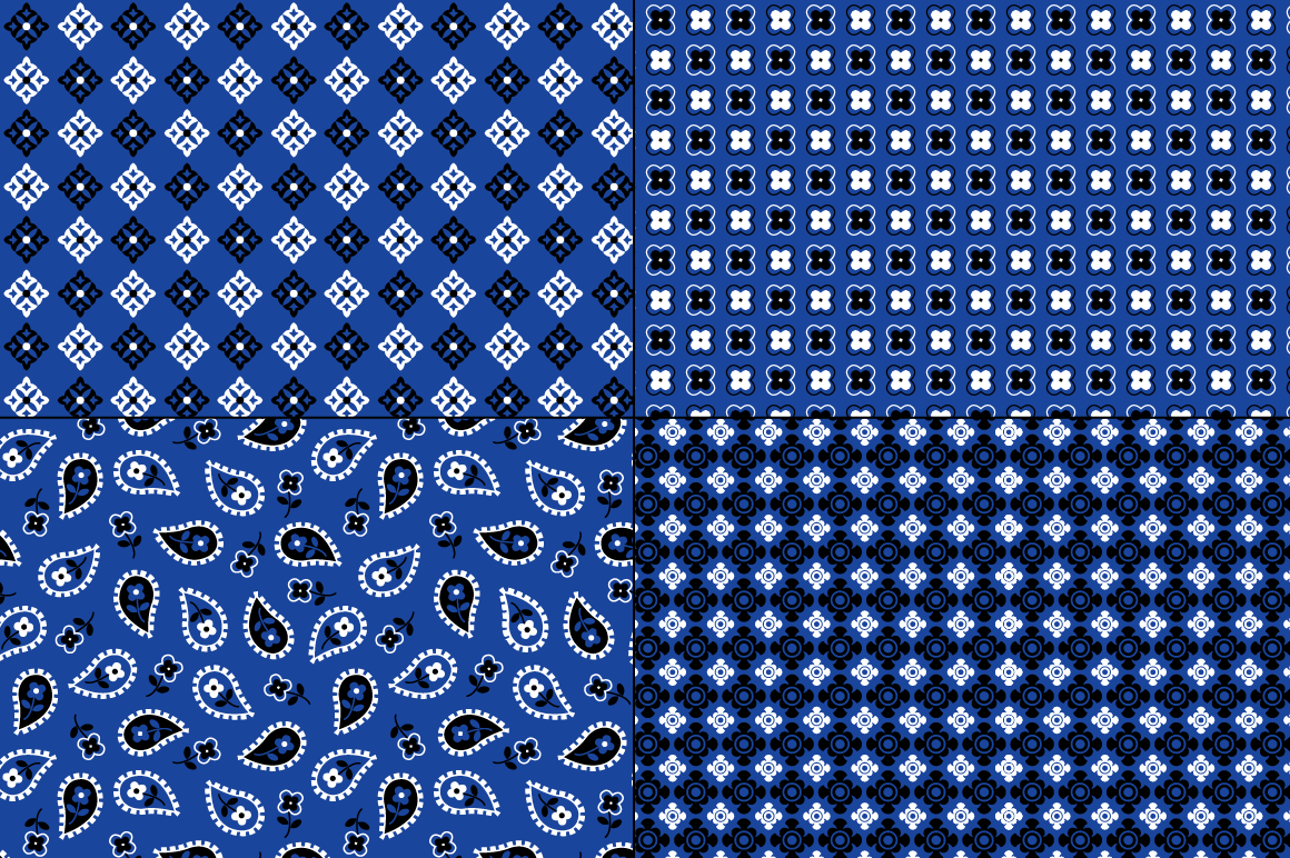 overdrive Klimatiske bjerge Gør det godt Seamless Blue Bandana Patterns By Melissa Held Designs | TheHungryJPEG