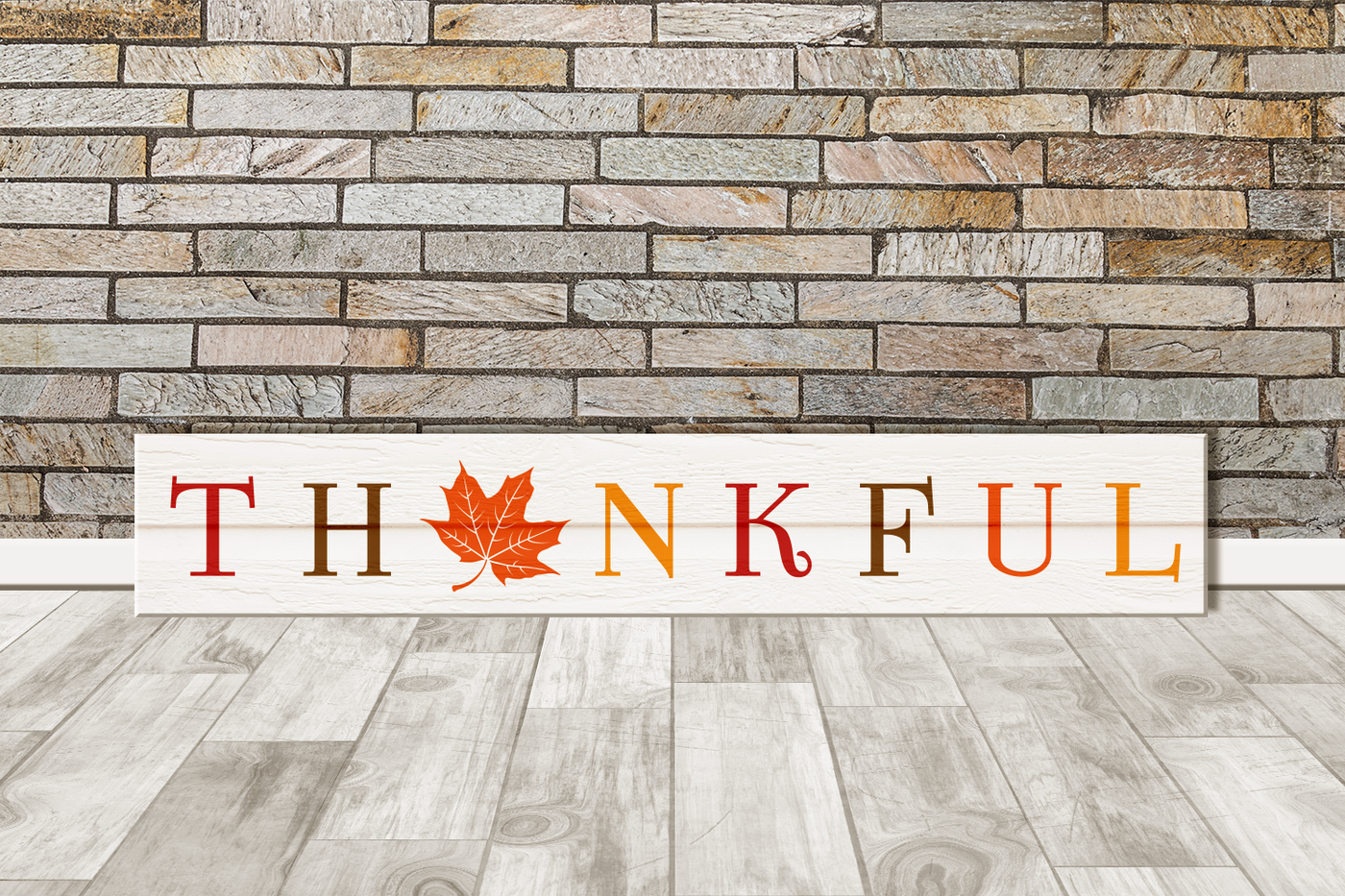 Thankful Thanksgiving Porch Sign with Maple Leaf | SVG | PNG | DXF By
