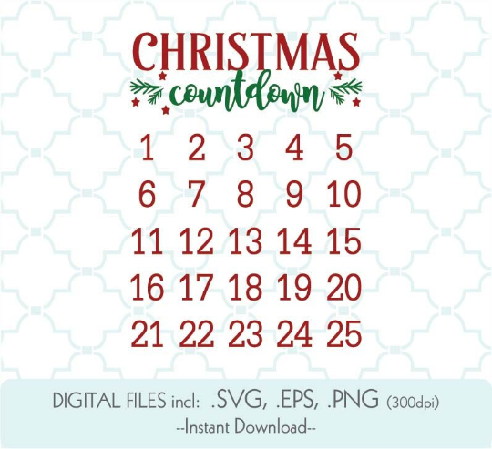 Advent Calendar Svg By Buzzcutz Designs Thehungryjpeg Com