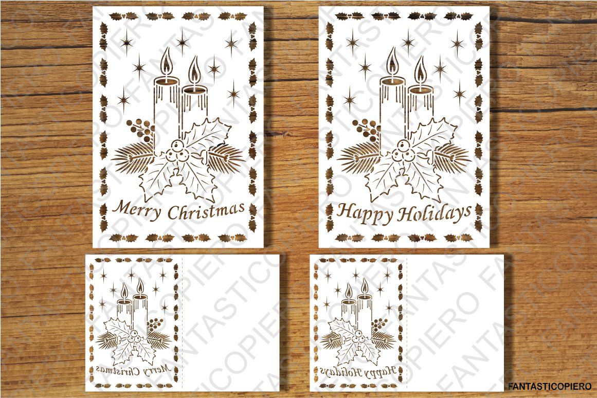 Merry Christmas, Greeting Card SVG files for Silhouette and Cricut. By