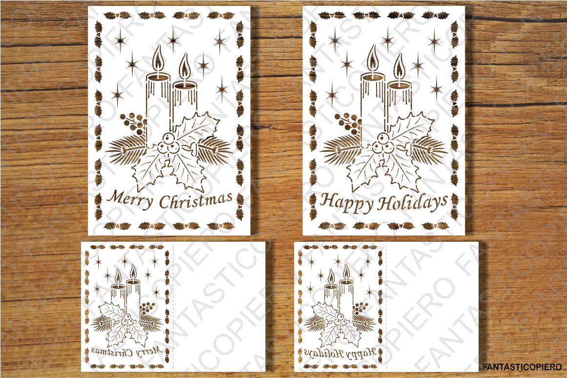 Merry Christmas Greeting Card Svg Files For Silhouette And Cricut By Fantasticopiero Thehungryjpeg Com