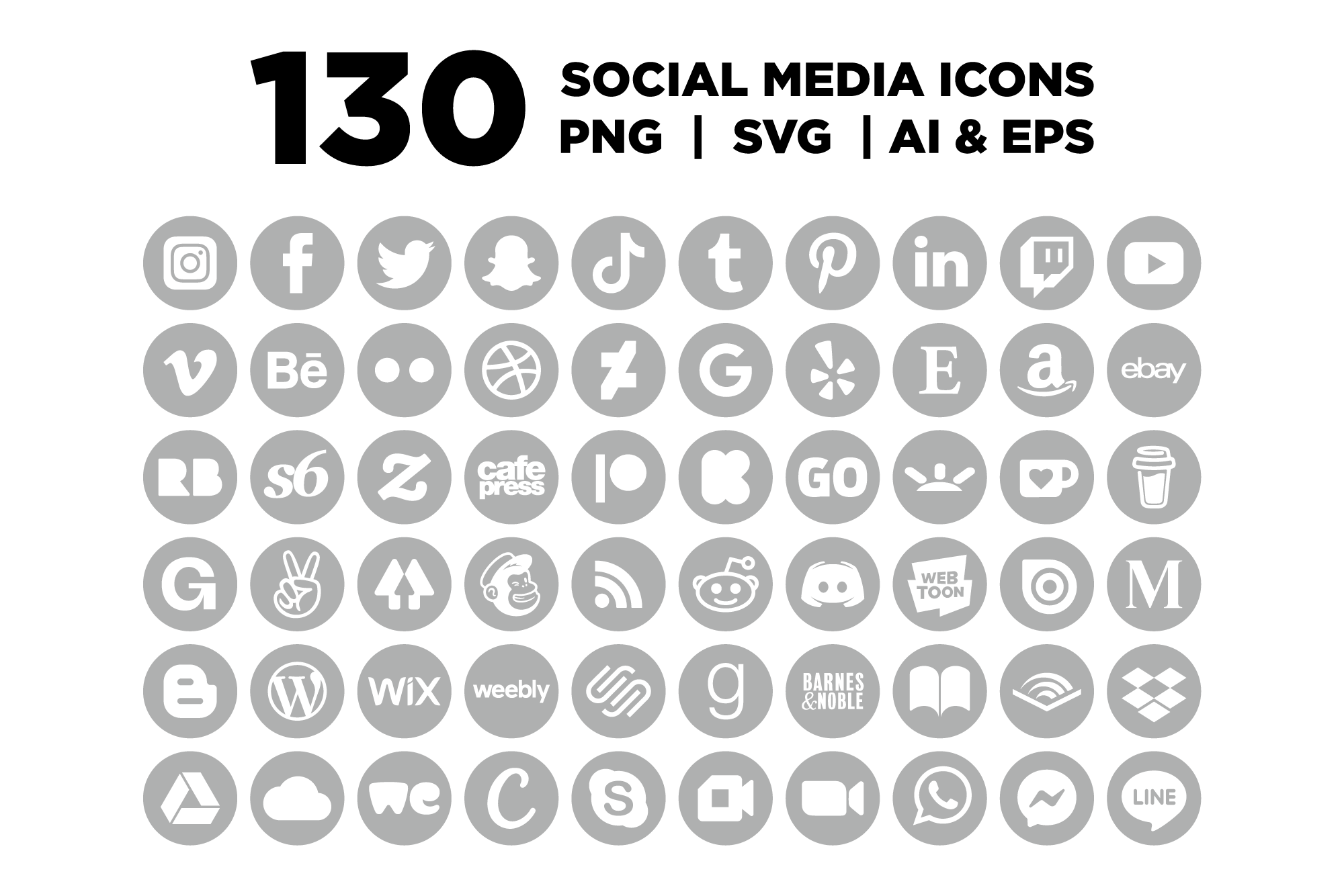 free social media icons gray