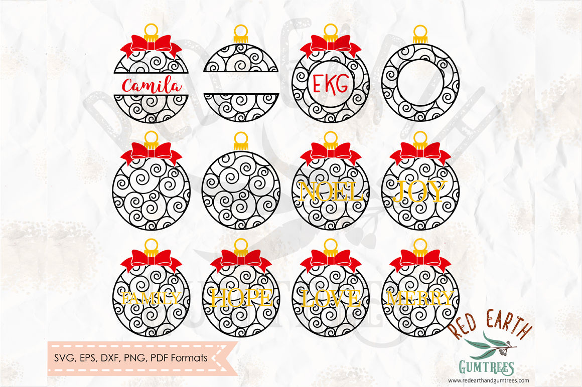 Christmas Bauble Bundle Svg Png Eps Dxf Pdf Formats By Svgbrewerydesigns Thehungryjpeg Com