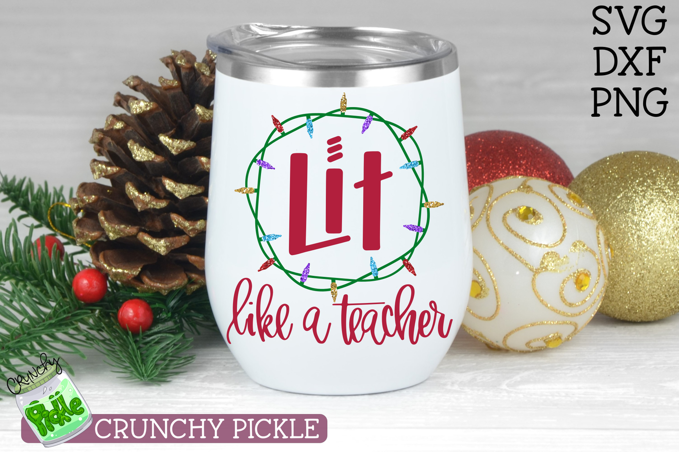 Lit Like A Teacher Christmas Lights Svg By Crunchy Pickle Thehungryjpeg Com