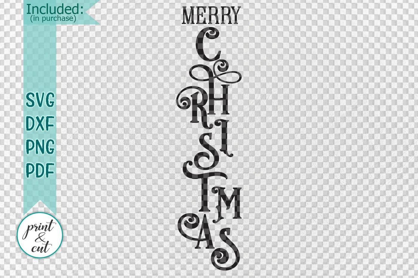 Download Vertical Merry Christmas Porch Sign Digital File By Kartcreation Thehungryjpeg Com