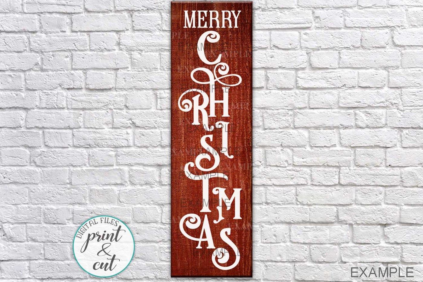 Vertical Merry Christmas Porch Sign Digital File By Kartcreation Thehungryjpeg Com