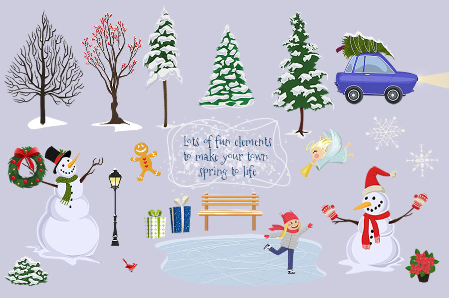 Winter Wonderland Scene Creator By Dapper Dudell | TheHungryJPEG