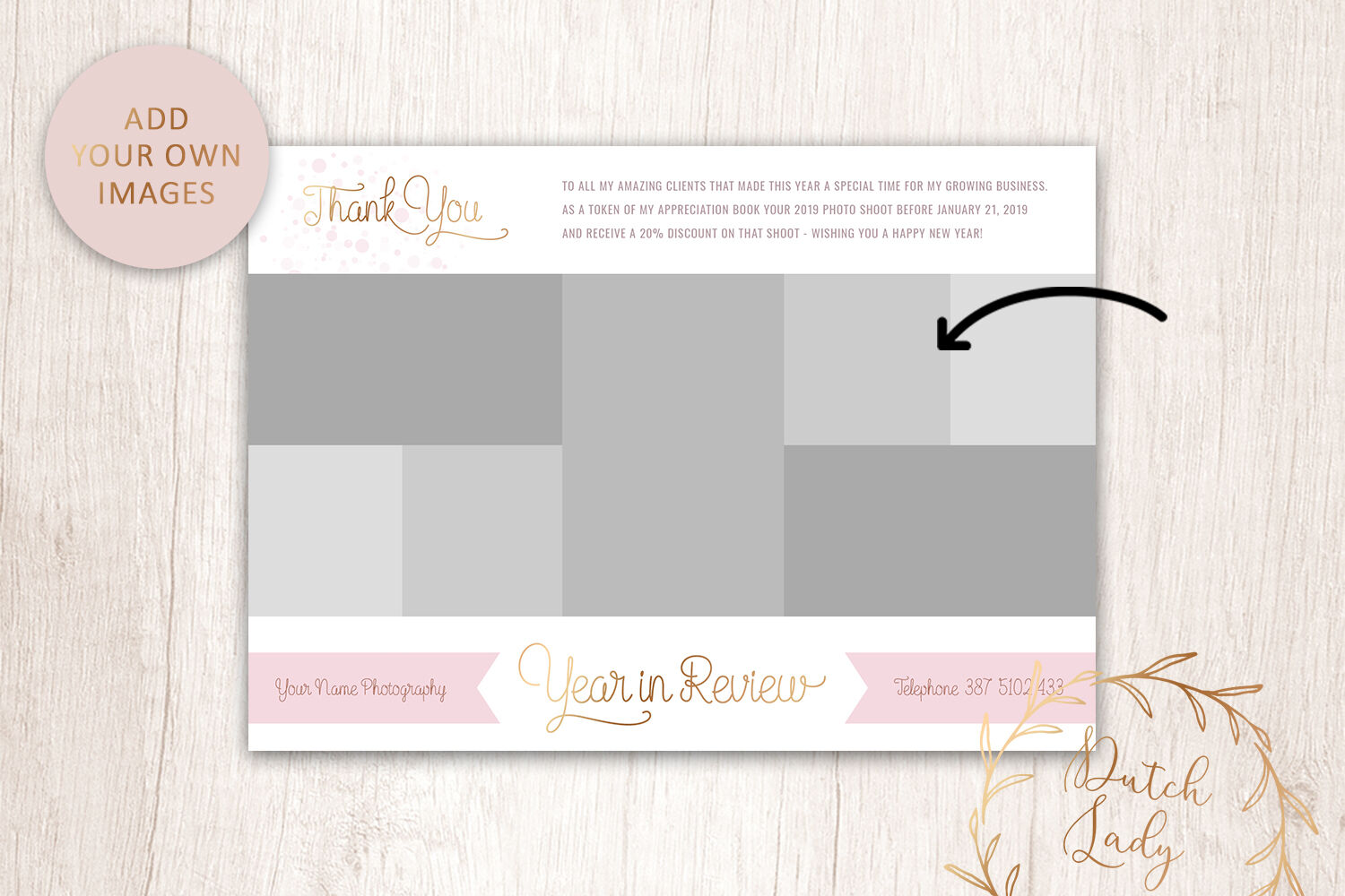 Psd Year In Review Photo Collage Card Template 4 By The Dutch Lady Designs Thehungryjpeg Com