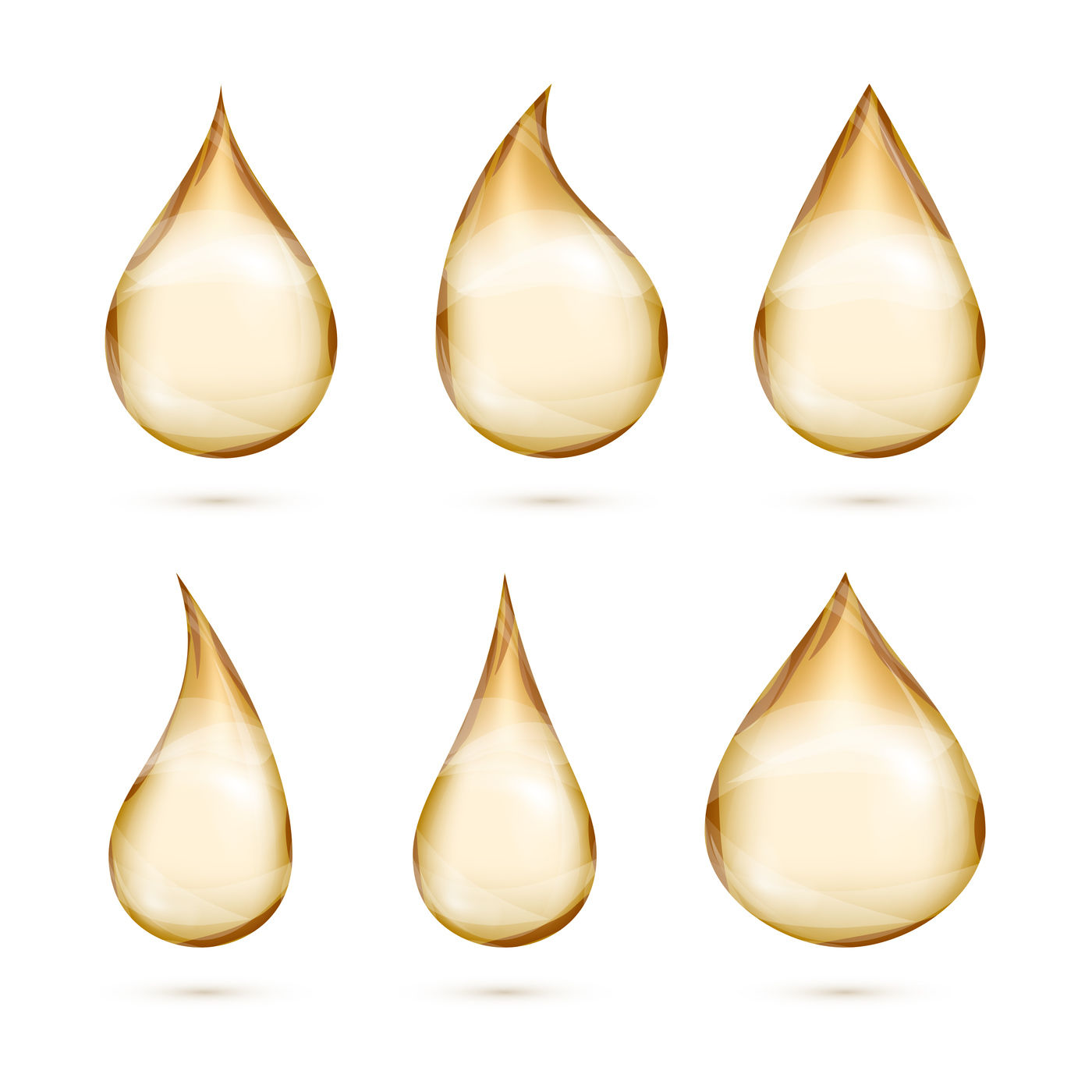 Realistic vector oil drops set isolated white background By Microvector
